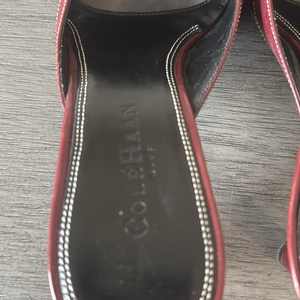 Elegant Burgundy Leather Cole Haan Heels - Picture 5 of 9